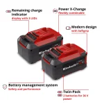 Komplet dve PXC baterije Power-X-Change Twinpack 18V 2x5,2Ah EINHELL - Slika 9