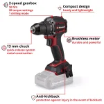 Akumulatorska bušilica KOMPAKT EINHELL TP-CD 18/50-C Li BL - Solo - Slika 11